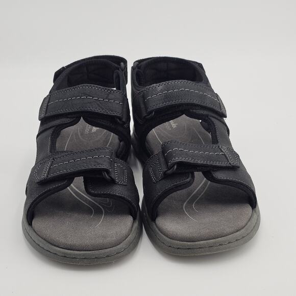 Mens Clarks Walkford Walk Sandals - Black Leather 10.5 W New NWT main image 9